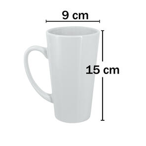 Cónica 70 oz Taza blanca. Capacidad: 17 oz
